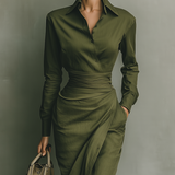 La Scintilla | Vestido Satinado Cruzado con Cinturón