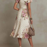 La Chispa | Vestido Floral Drapado Elegante Camille