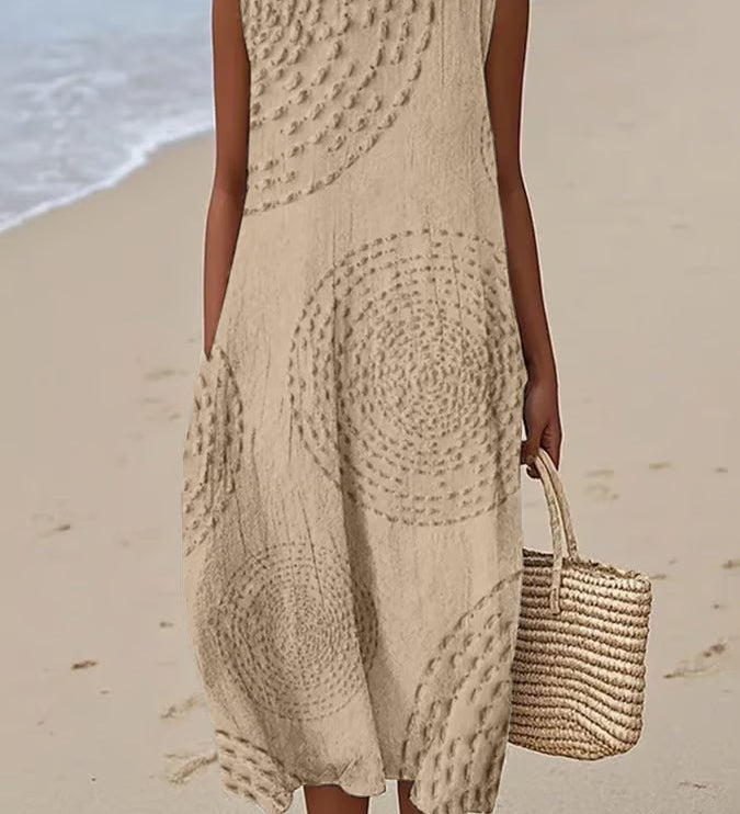Ana - Vestido Maxi Sin Mangas con Textura