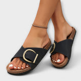 Margarida - Sandalias de corcho para mujer con diseño elegante de hebilla