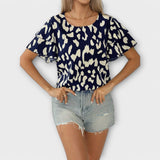 Evelyn - Blusa Casual de Escote Redondo