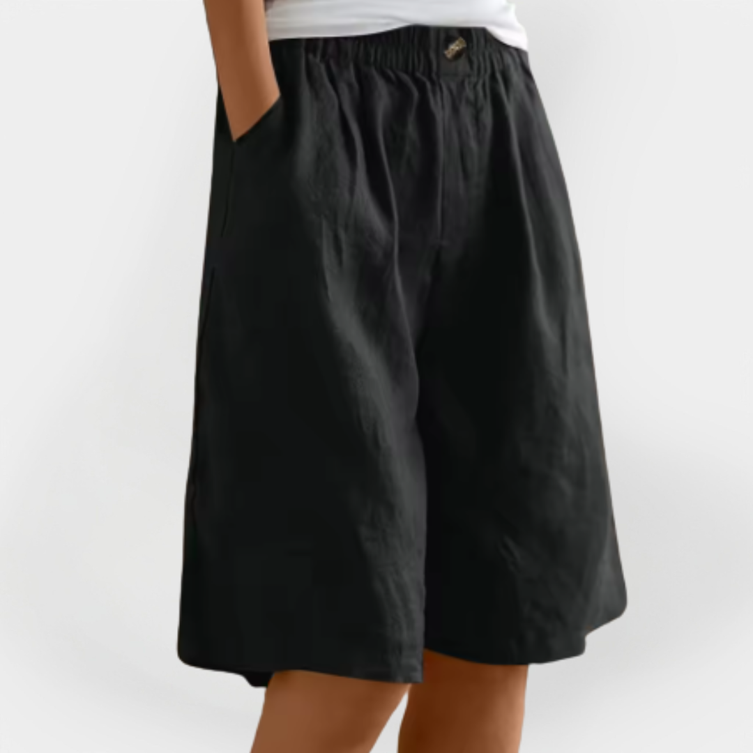 Shorts de Lino con Bolsillos