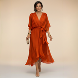 La Scintilla | Vestido de gasa con escote en forma de V