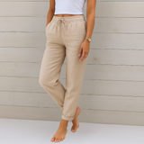 Sara - Pantalones de Lino Premium con Elasticidad