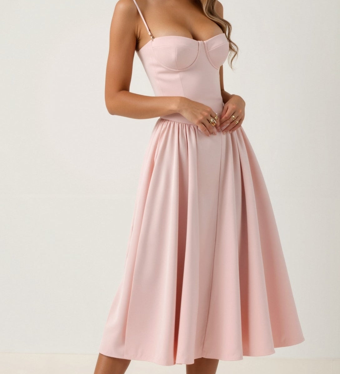 Odete - Vestido midi con corsé definido