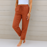 Sara - Pantalones de Lino Premium con Elasticidad