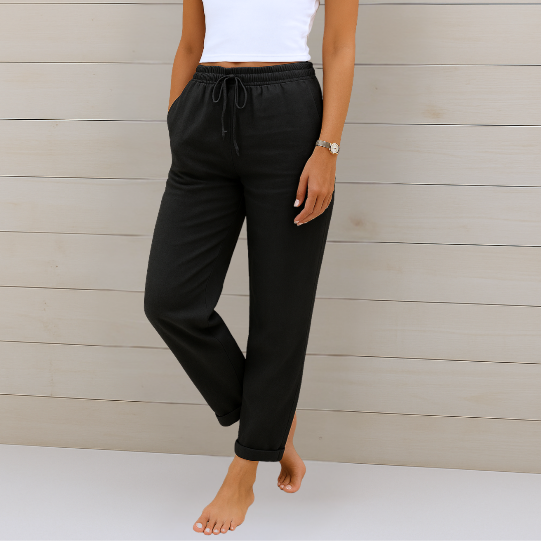 Sara - Pantalones de Lino Premium con Elasticidad