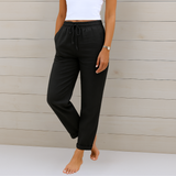 Sara - Pantalones de Lino Premium con Elasticidad