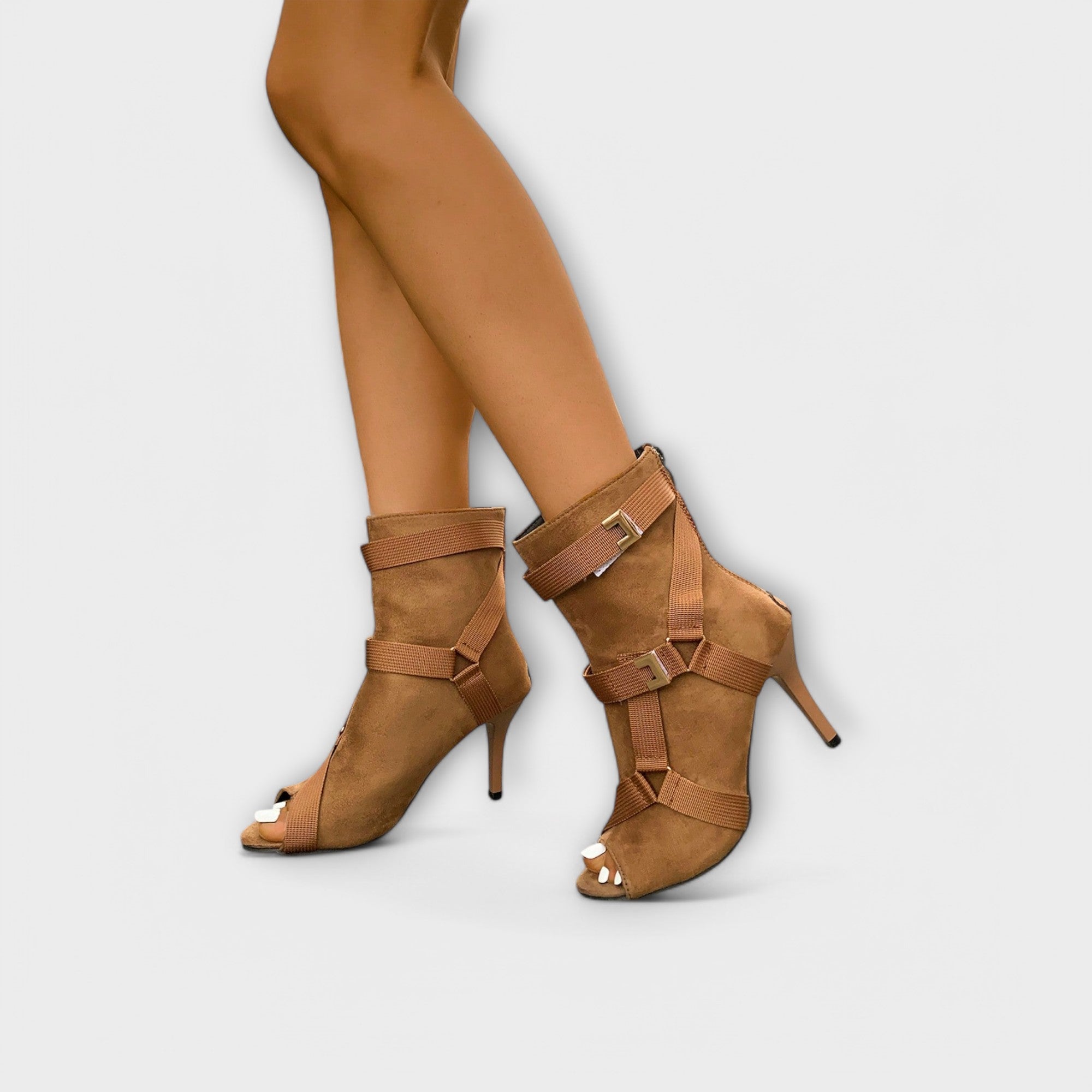 Luísa - Elegantes Sandalias de Punta Abierta con Tacón