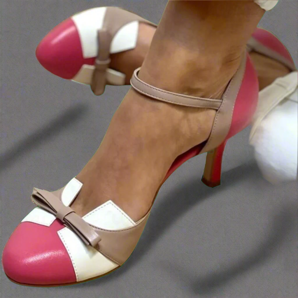 Bellarosa - Sandalias coloridas con nudo y tiras, diseño de puntera redonda