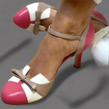 Bellarosa - Sandalias coloridas con nudo y tiras, diseño de puntera redonda