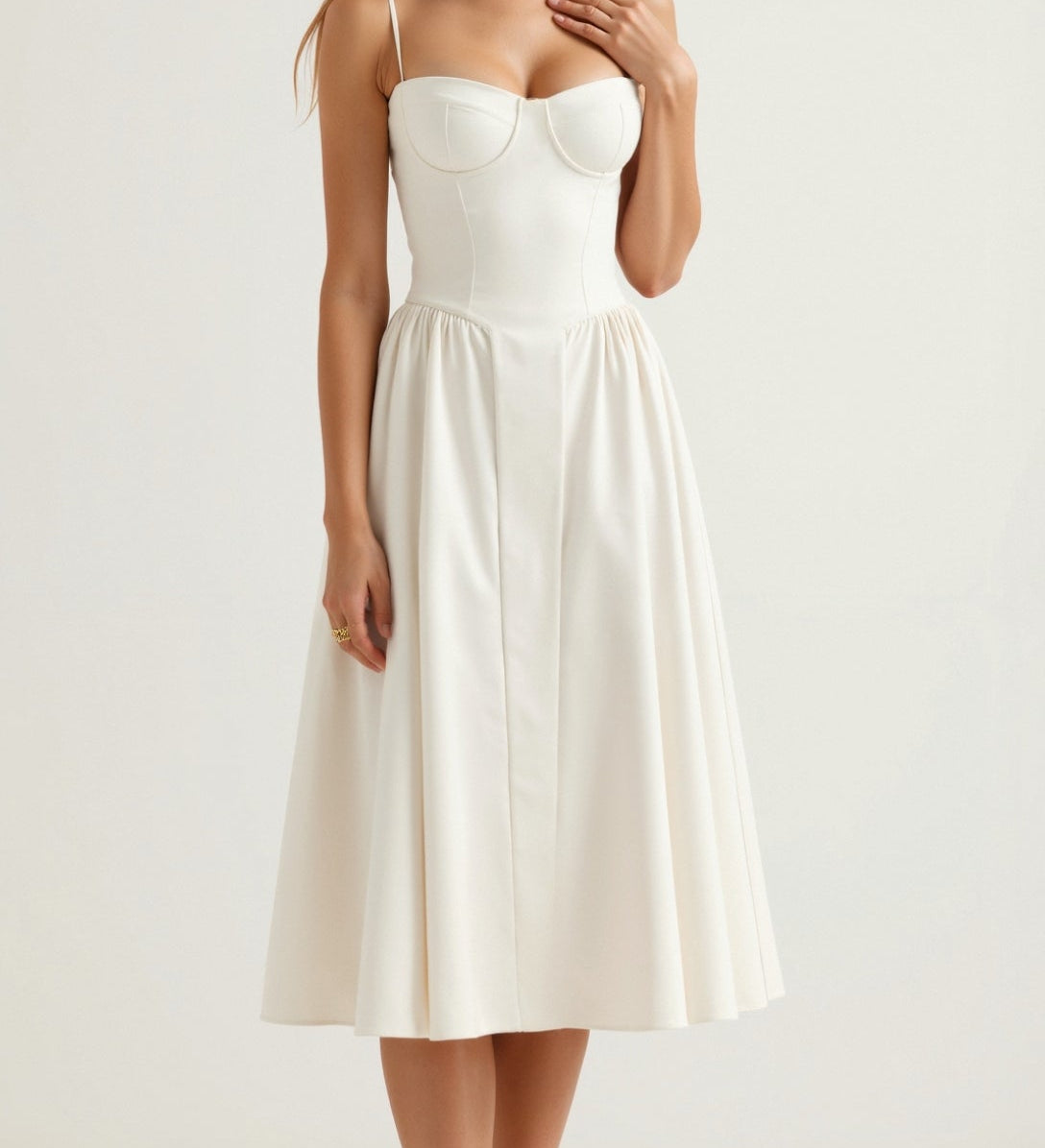 Odete - Vestido midi con corsé definido