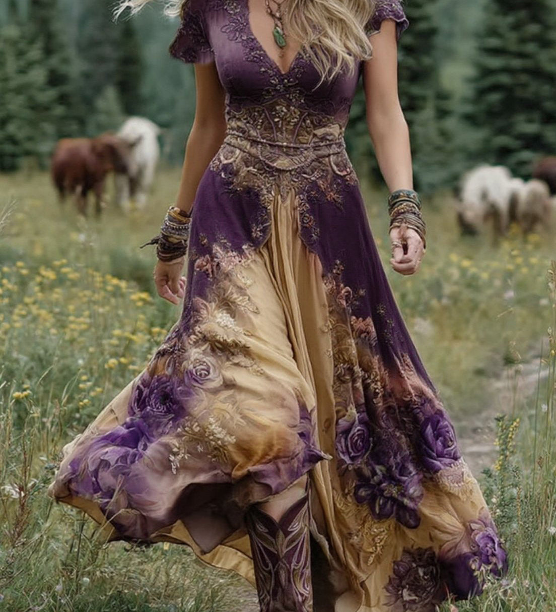 Serena - Vestido Corto Floral Maxi