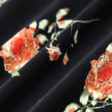 Glória - Vestido Midi Floral en Negro