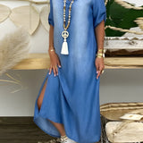 Devorah™ | Chic Denim Maxi Dress