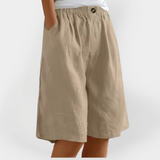 Shorts de Lino con Bolsillos