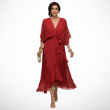 La Scintilla | Vestido de gasa con escote en forma de V