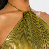 La Scintilla | Vestido Maxi con Brillo Dorado