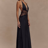 Velina - Vestido de encaje y satén elegante