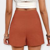 Shorts de Cintura Alta con Diseño de Falda