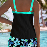 Valeria - Elegante Tankini con Pantalones Cortos Florales