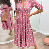 Mónica - Vestido Chic con Estampado de Lunares