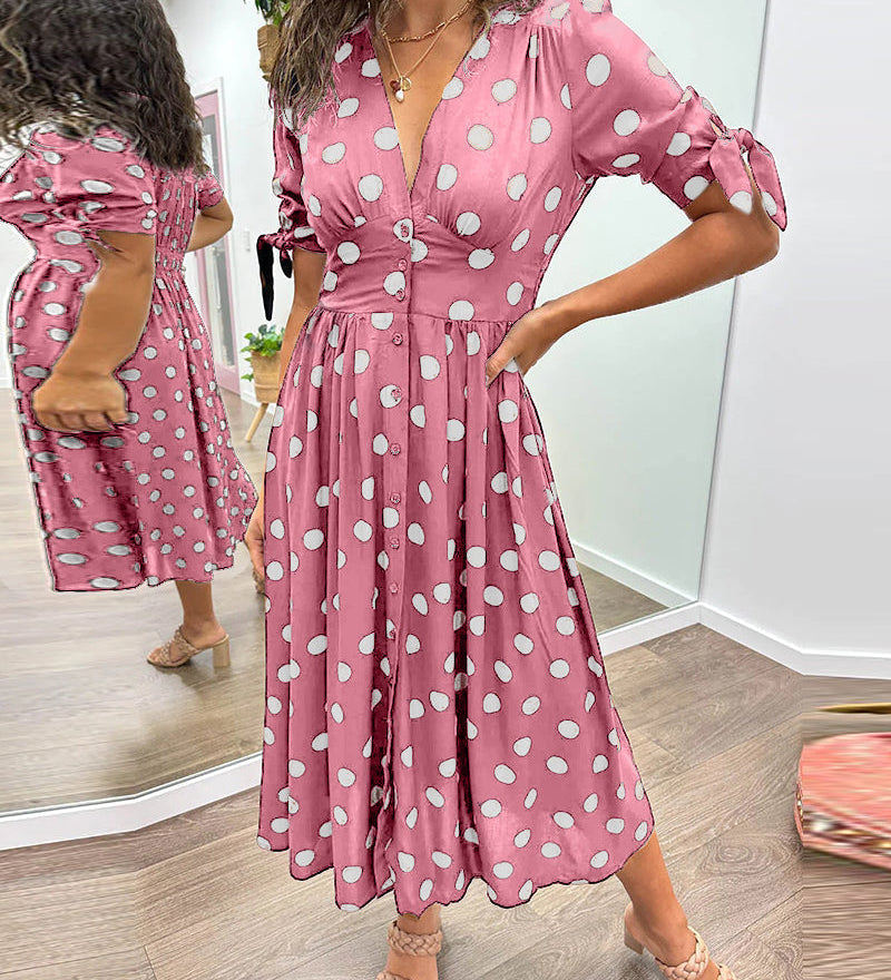 Mónica - Vestido Chic con Estampado de Lunares