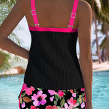 Valeria - Elegante Tankini con Pantalones Cortos Florales