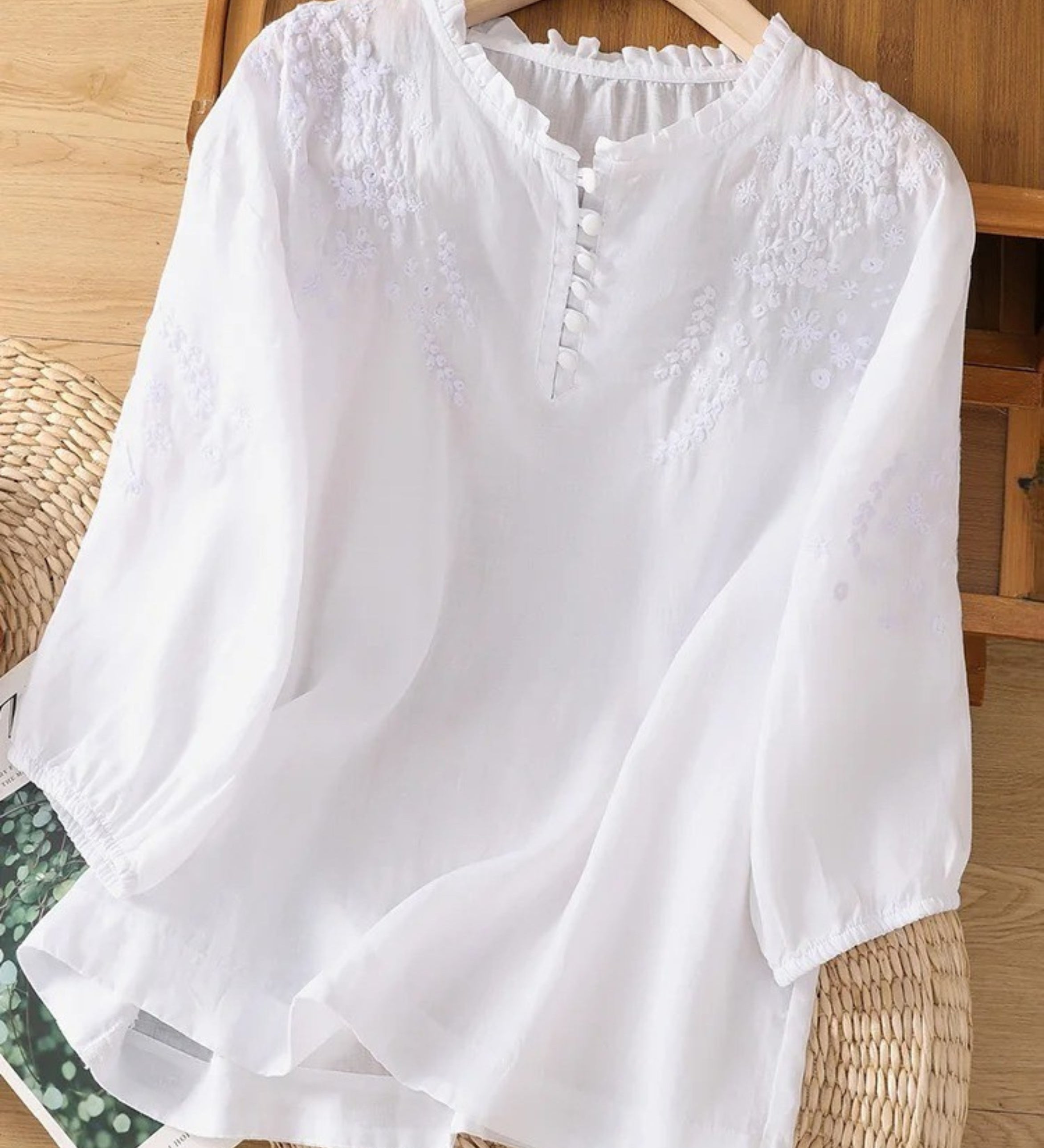 Cassiana - Camisa de Algodón y Lino