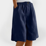 Shorts de Lino con Bolsillos