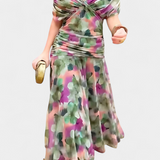 Florendra™ | Vestido Largo Floral con Escote en Forma de V