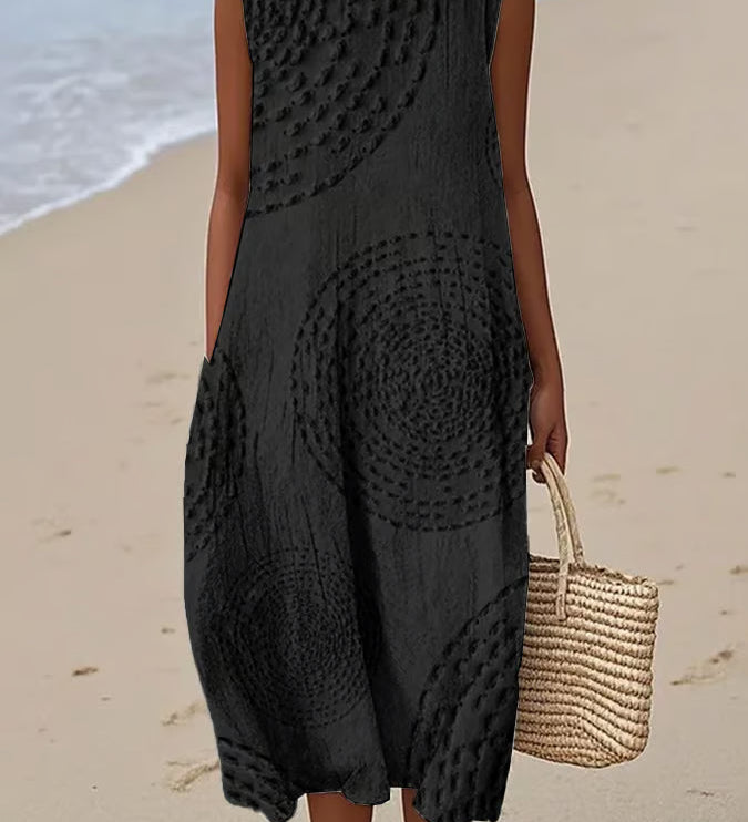 Ana - Vestido Maxi Sin Mangas con Textura