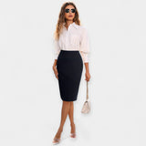 Falda Midi de Cintura Elevada