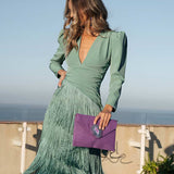 Salvia | Vestido con Borlas