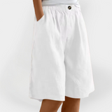 Shorts de Lino con Bolsillos