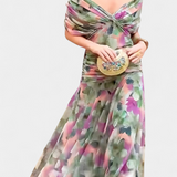 Florendra™ | Vestido Largo Floral con Escote en Forma de V