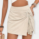 Shorts de Cintura Alta con Diseño de Falda