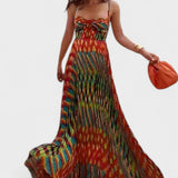 Aria - Vestido Maxi con Estampado Abstracto
