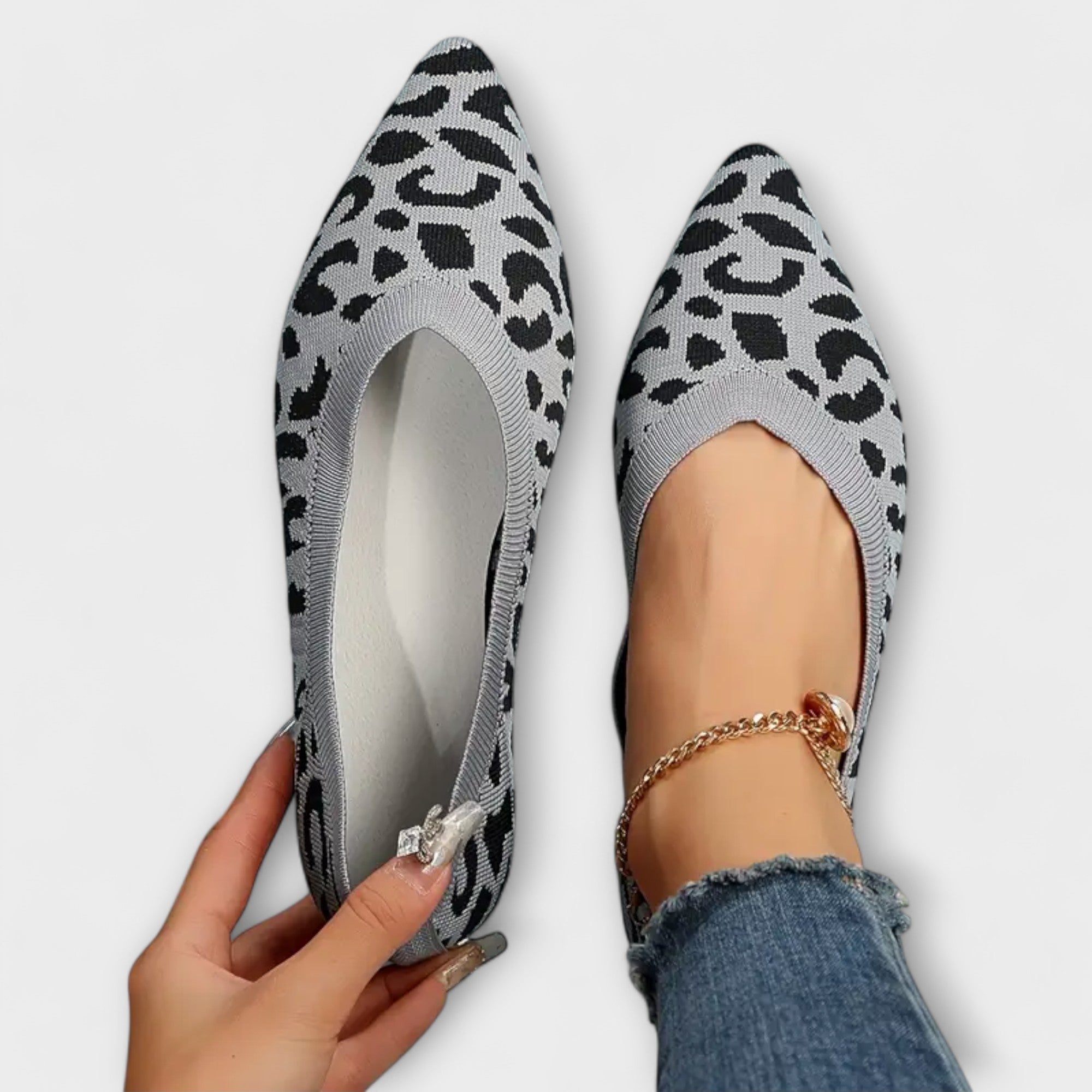 Paula - Bailarinas de encaje con diseño de leopardo