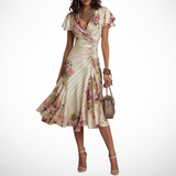 La Chispa | Vestido Floral Drapado Elegante Camille