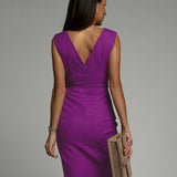 Elena | Vestido Ajustado con Escote y Aberturas