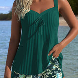 Carla - Bañador de Rayas con Pantalones Cortos de Playa