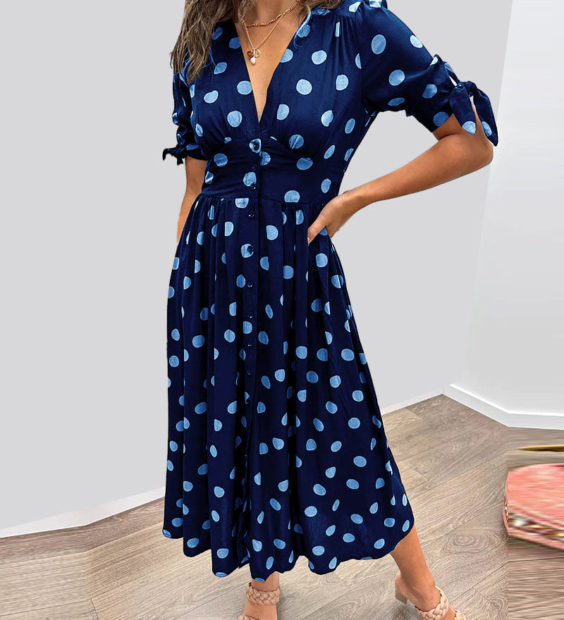 Mónica - Vestido Chic con Estampado de Lunares