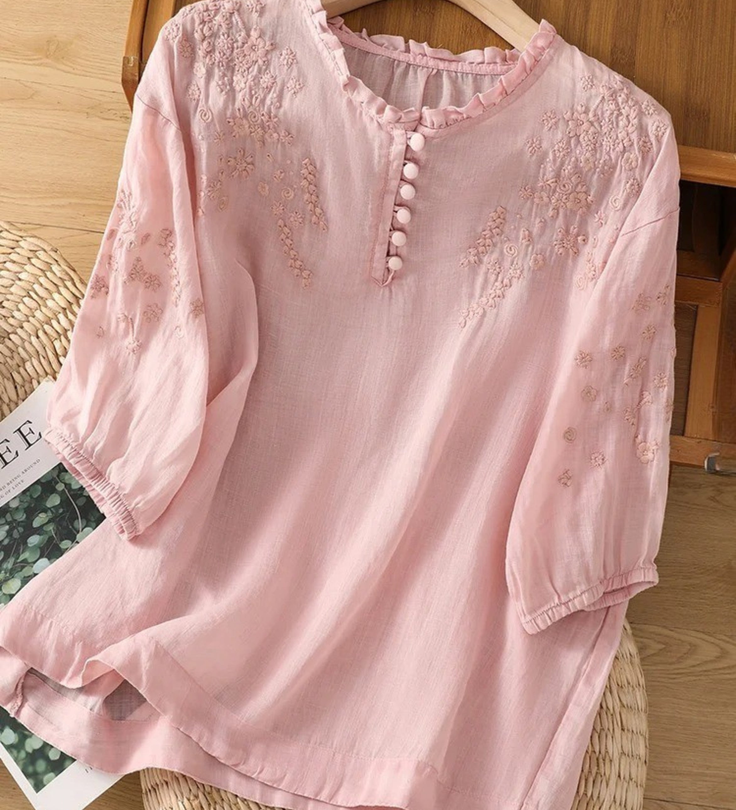 Cassiana - Camisa de Algodón y Lino