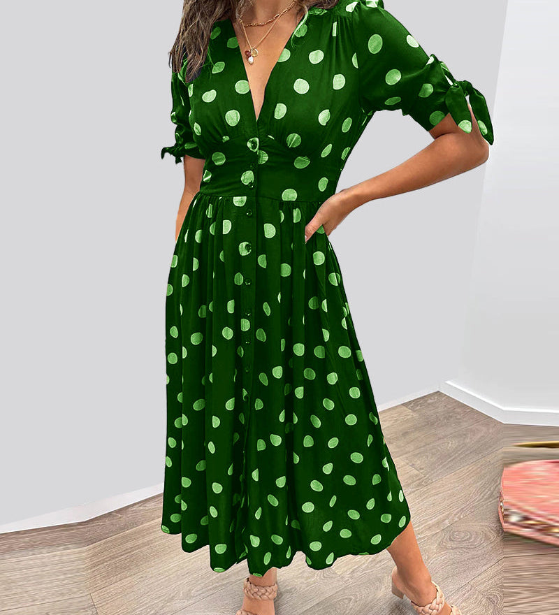 Mónica - Vestido Chic con Estampado de Lunares