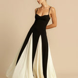 Oshrit™ | Elegante Maxi Robe con Volantes en Contraste