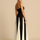 Oshrit™ | Elegante Maxi Robe con Volantes en Contraste