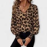 Joana - Blusa Elegante de Leopardo