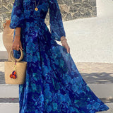 Luna™ | Vestido Maxi Floral con Mangas Abiertas