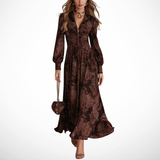 La Scintilla | VESTIDO LARGO CON ELEGANTE IMPRESIÓN VINTAGE
